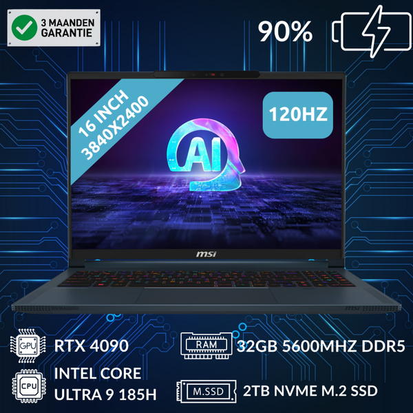 MSI Stealth 16 AI (Intel Ultra 9 185H & RTX 4090 & 32GB & 2TB)