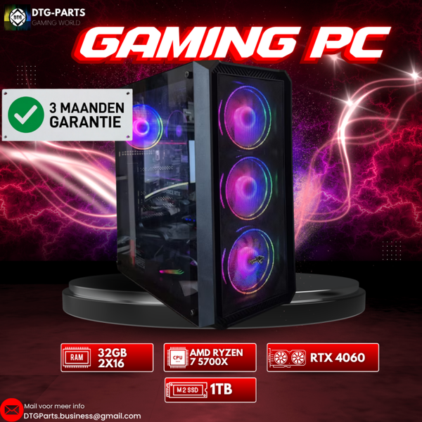 Gaming PC // RTX 4060 & AMD Ryzen 7 5700X & 32GB