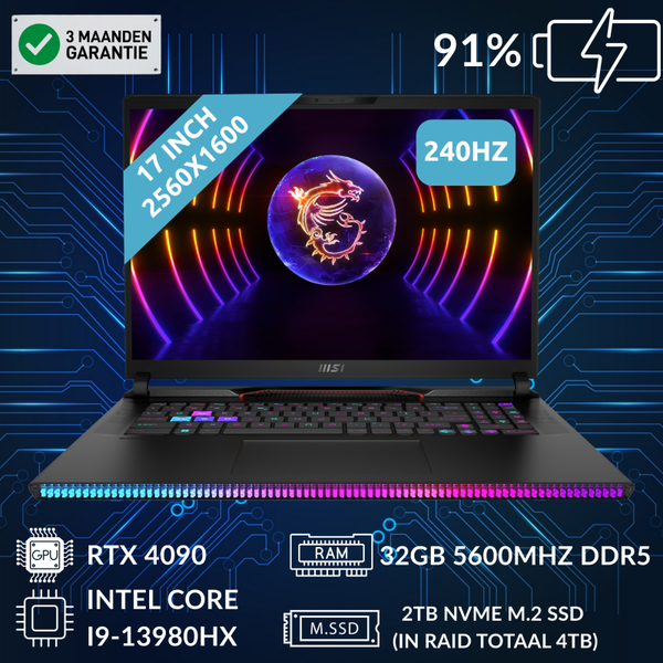 MSI Raider GE78HX (RTX 4090 & i9-13980HX & 4TB QWERTY)