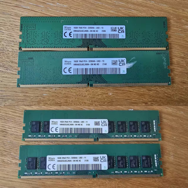 SK Hynix (2x16GB 3200MHz DDR4) HMAA2GU6CJR8N