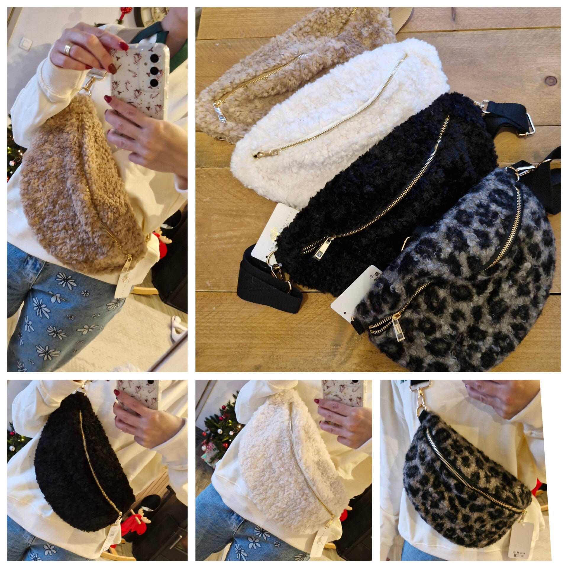 Sac banane en fausse fourrure