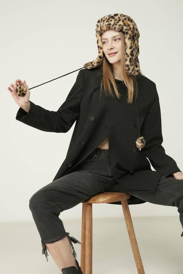 Chapeau fausse fourrure léopard