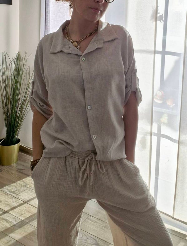 Chemise effet lin