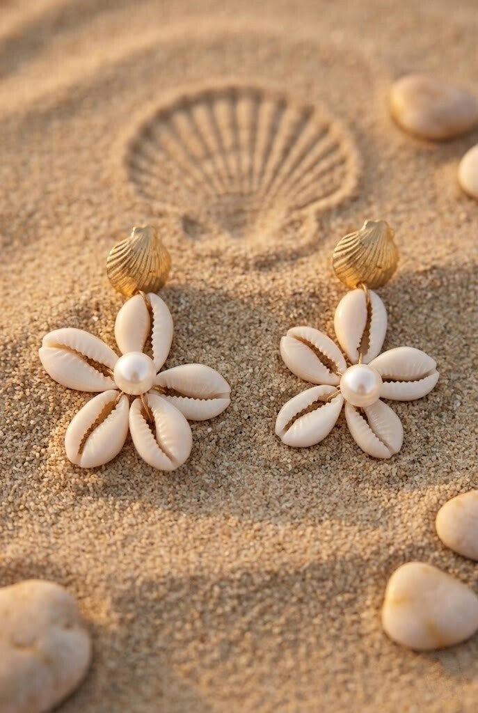 Boucle d'oreille coquillage / Schelp oorbel