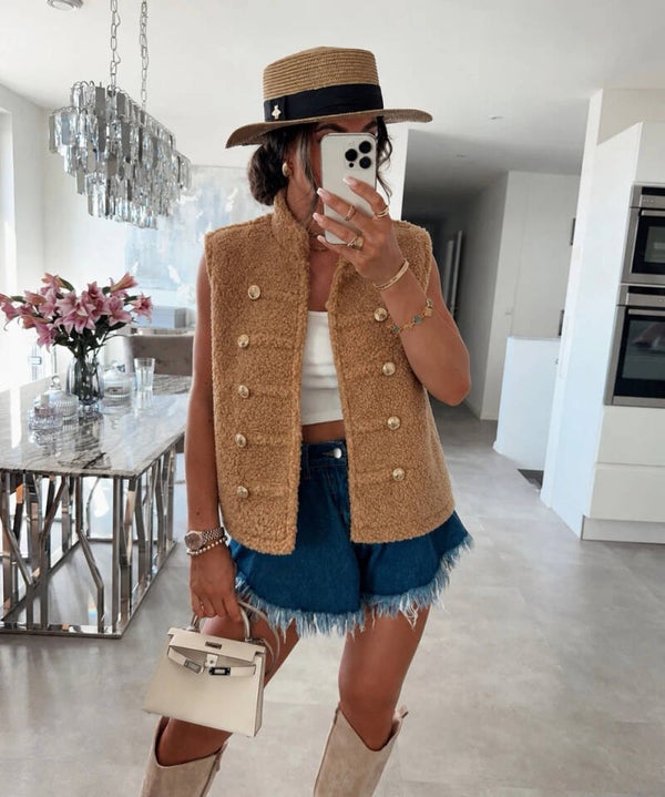 Gilet officier Teddy sans manches - Kaki