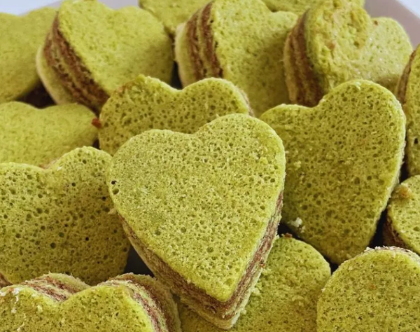 Spekkoek hartjes Pandan