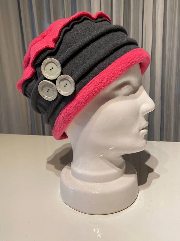 Mütze Grau, Rosa