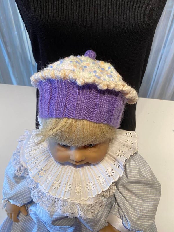 Muffinmützli Violett, Weiss