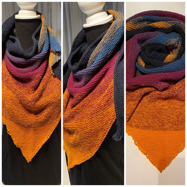 Dreiecktuch Orange, Rot & Blau