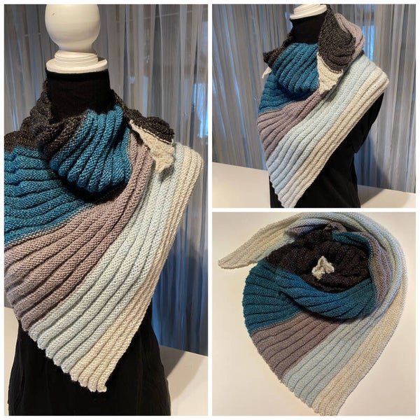 Dreiecktuch asymmetrisch Petrol