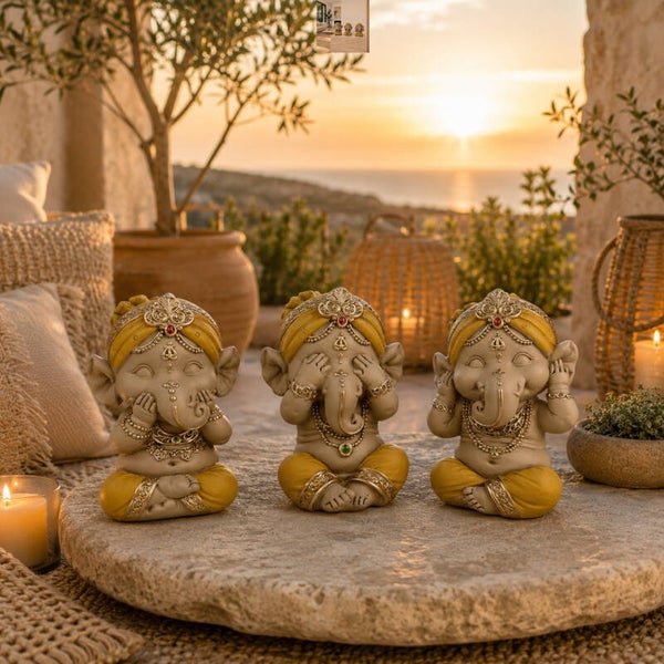 Buddha beeldje 3 baby's Ganesh