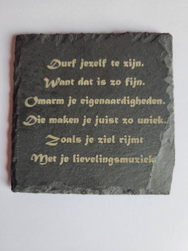 Onderzetter Leisteen 30 x 30 cm met gedicht