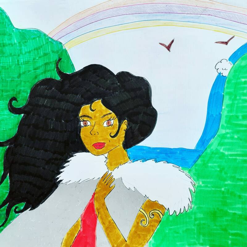 tekening van Vikingdame