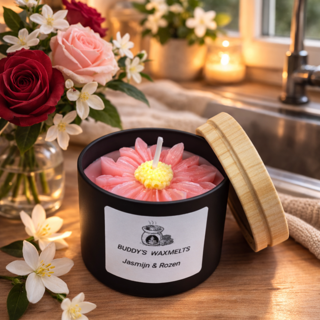Geurkaars Jasmijn & Rozen
