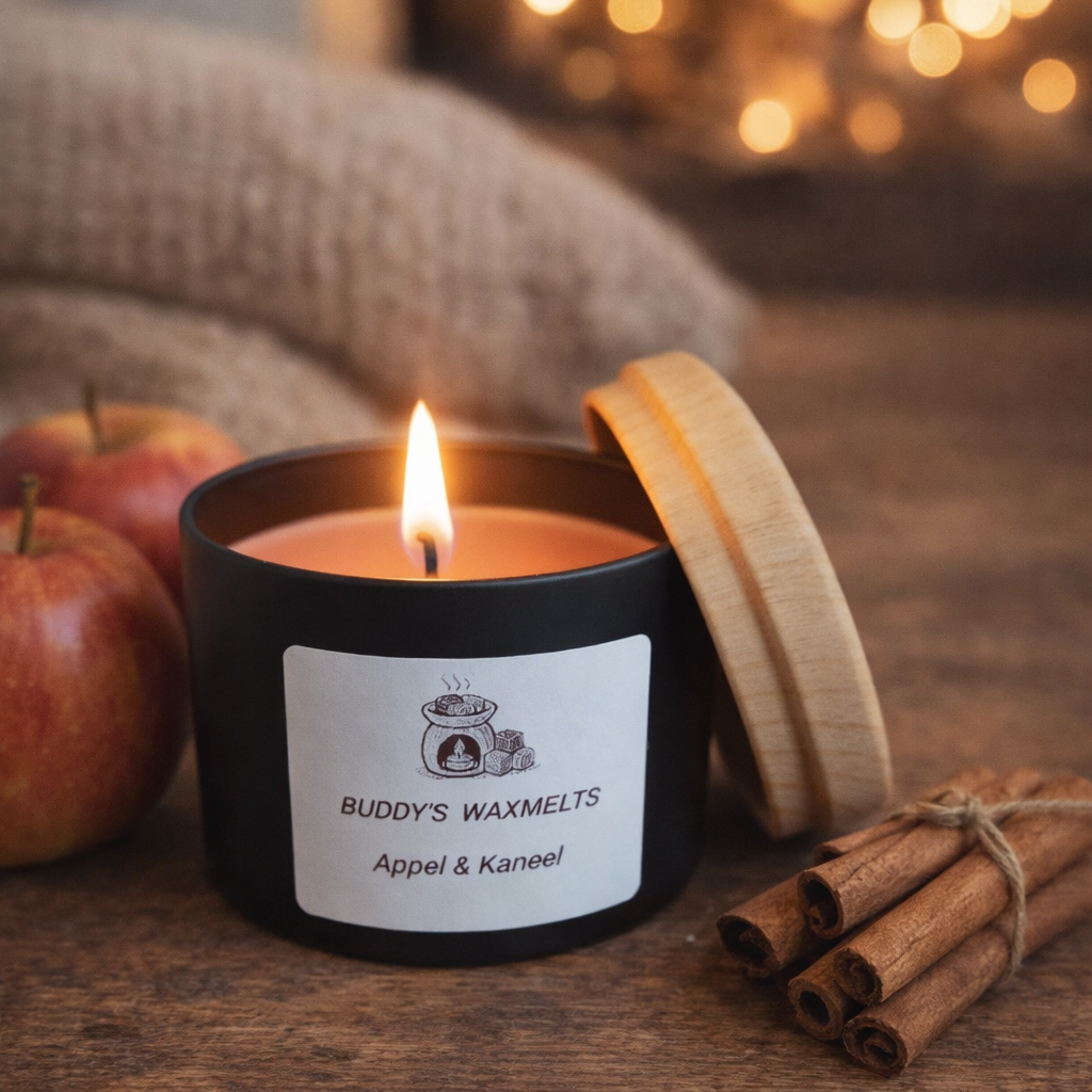 Geurkaars Appel & Kaneel (hout)