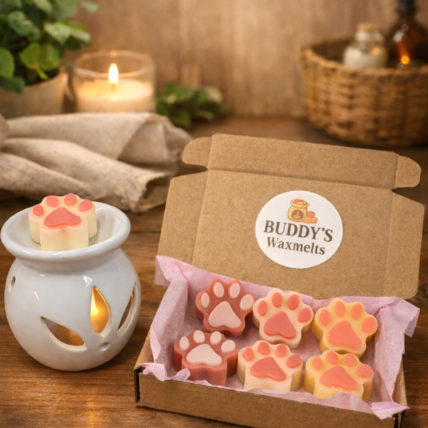 Hondenpoot waxmelts Appel & Kaneel, Vanille, Limoengras & Geranium