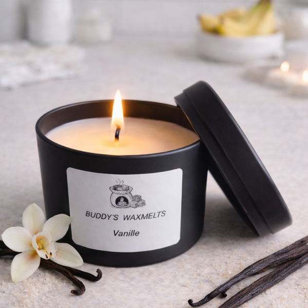 Geurkaars Vanille (zwart)