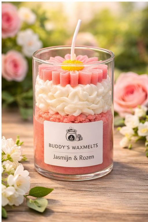 Geurkaars in glas Jasmijn & Rozen