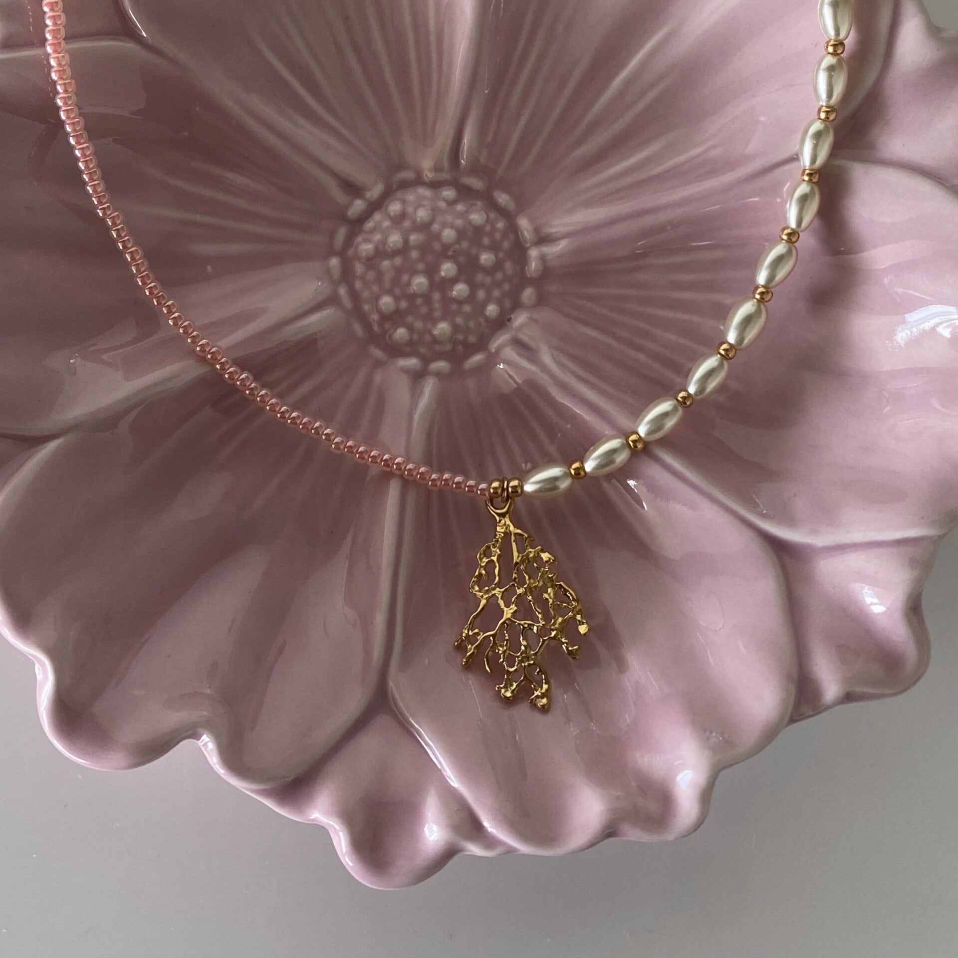 Boontjes-ketting roze