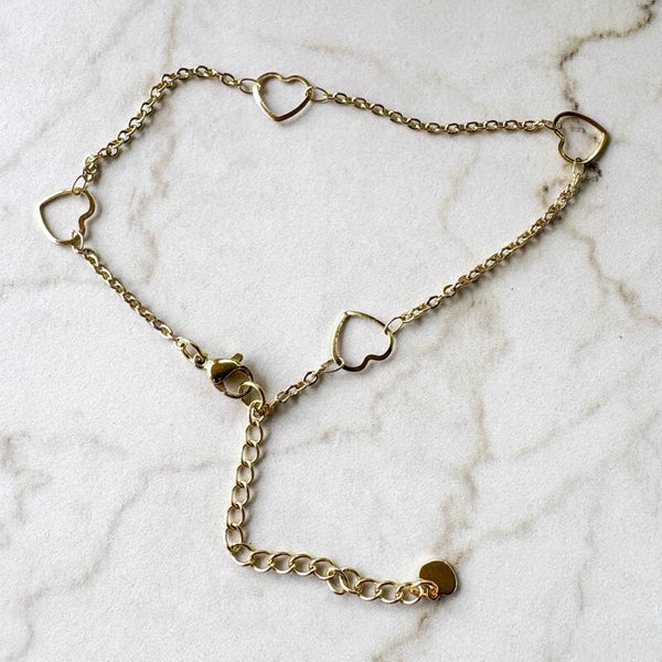 Enkelbandje 601, stainless steel, goudkleurig