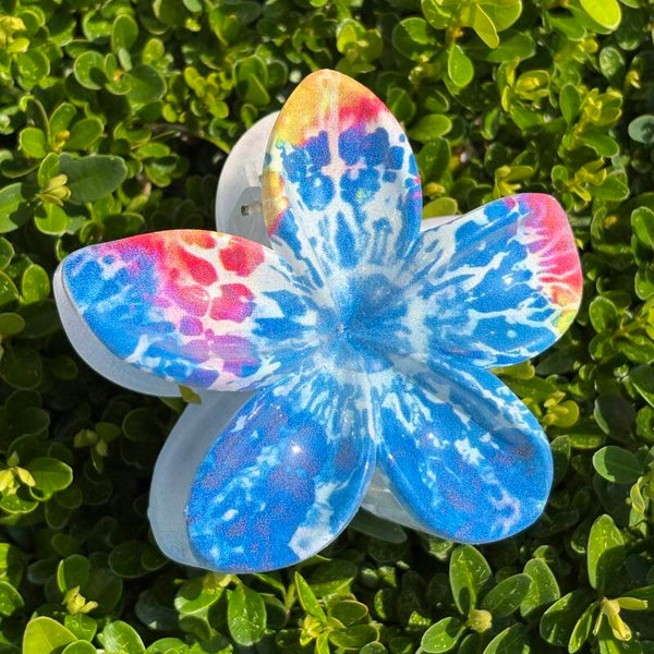 Speld exotische bloem, blauw