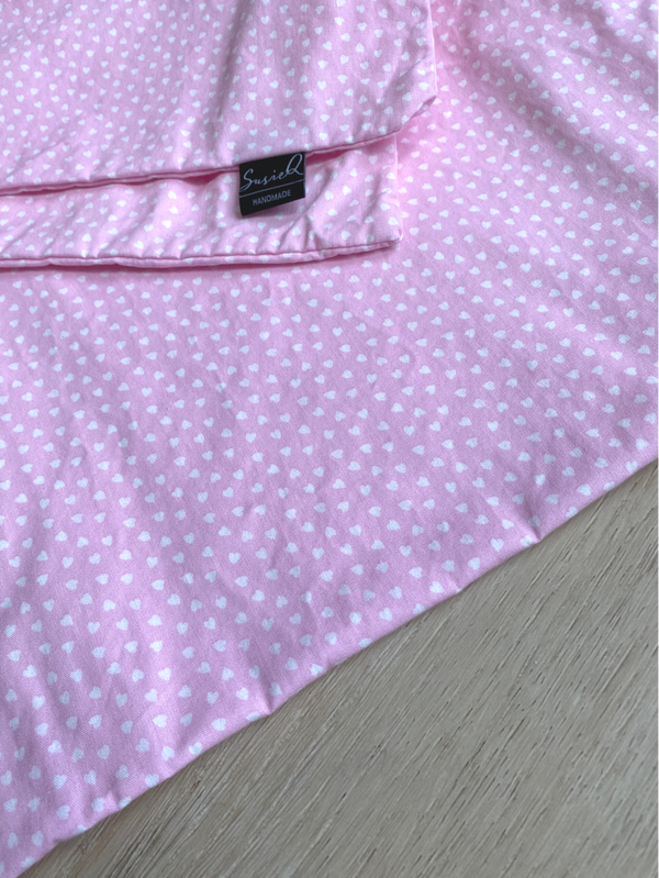 Zitkussen voor kinderbankje - Roze hartjes