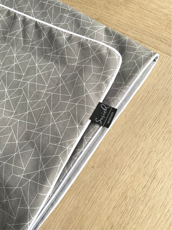 SALE Matras balansbord - Geometrisch grijs met paspelband