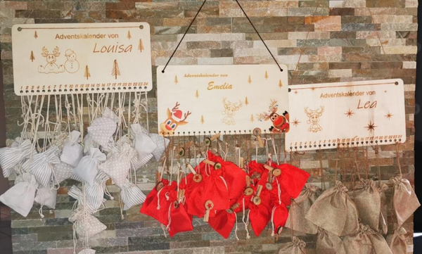 Adventkalender für Jutesäckchen