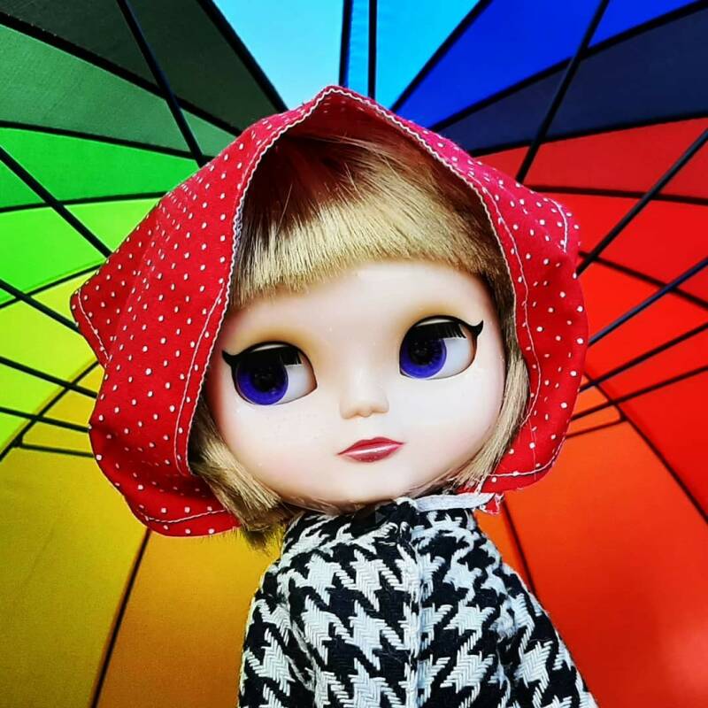 jecci five doll blythe doll regenboog paraplu hounstooth missnienox