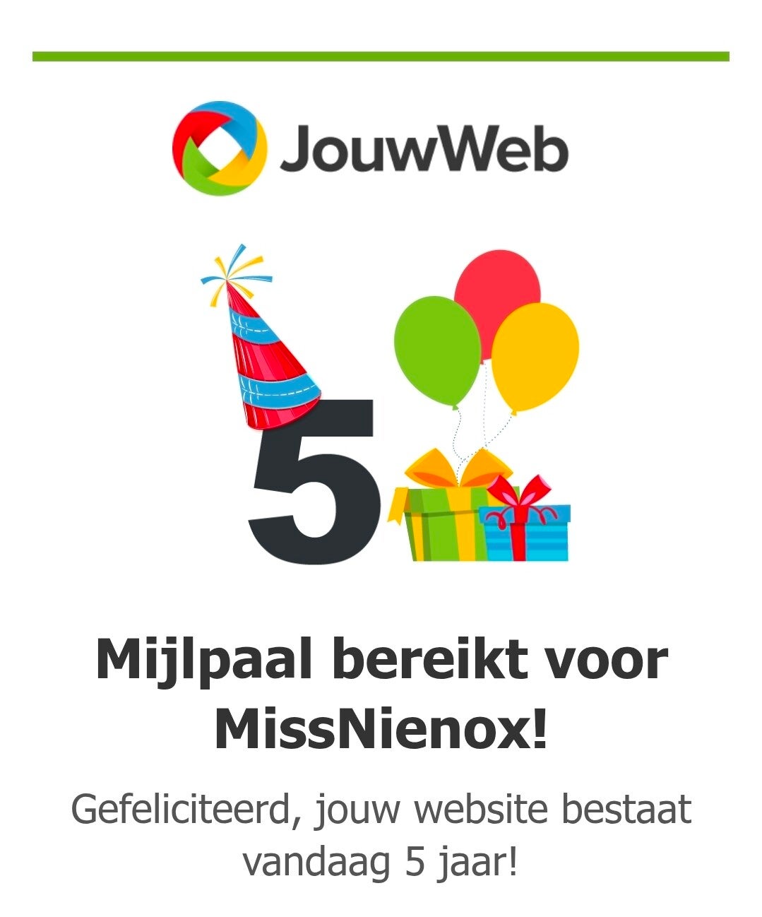 Foto JouwWeb 5 jaar Missnienox  blog