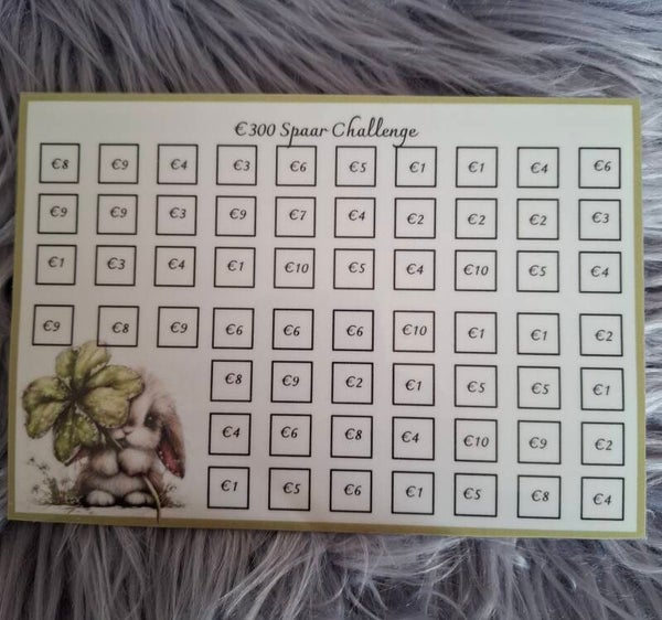 300 spaar Challenge Konijntje