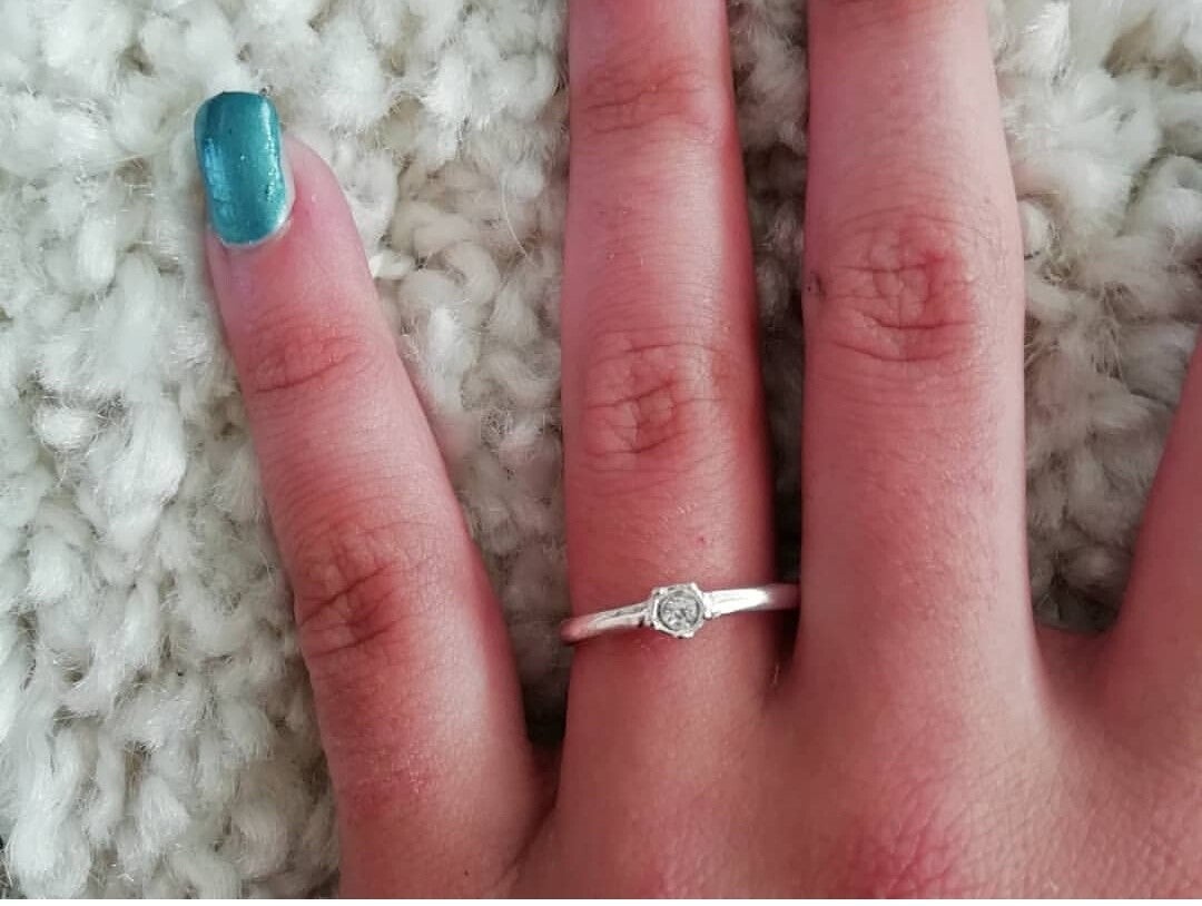 Silver Diamond ring! Maat S