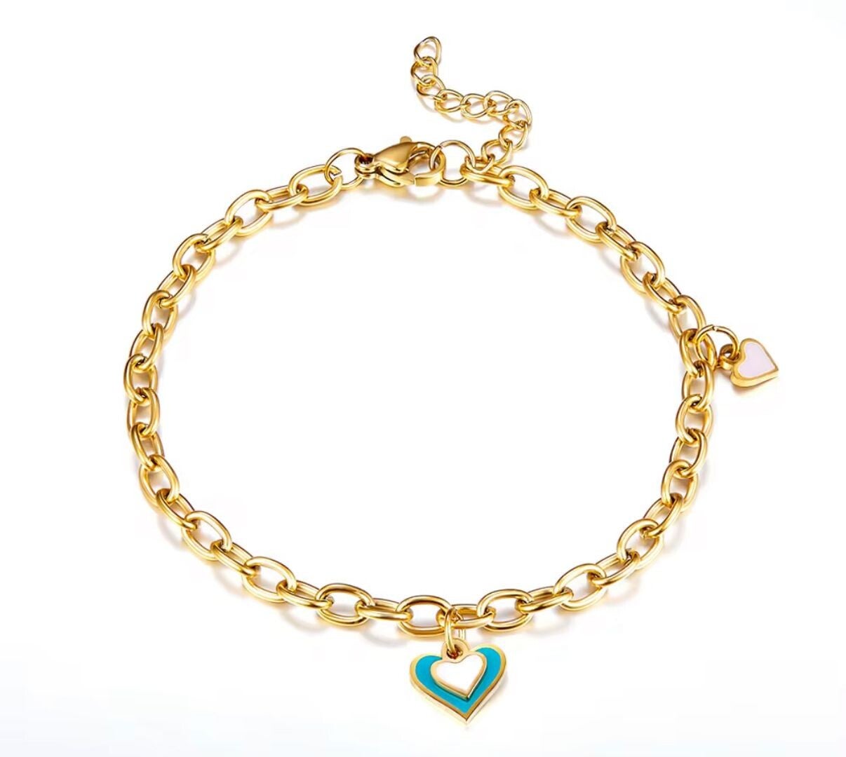 Armband goud met hartjes