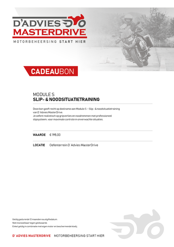 Module S: Slip- & Noodsituatietraining