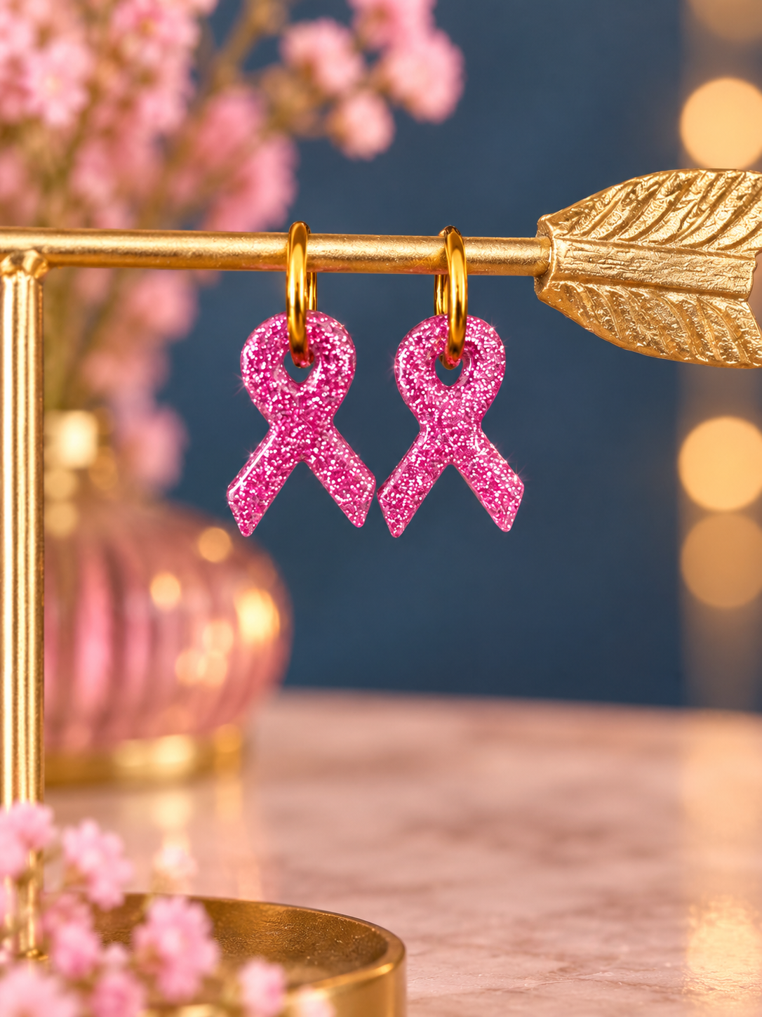 Boucles d’oreilles Octobre rose