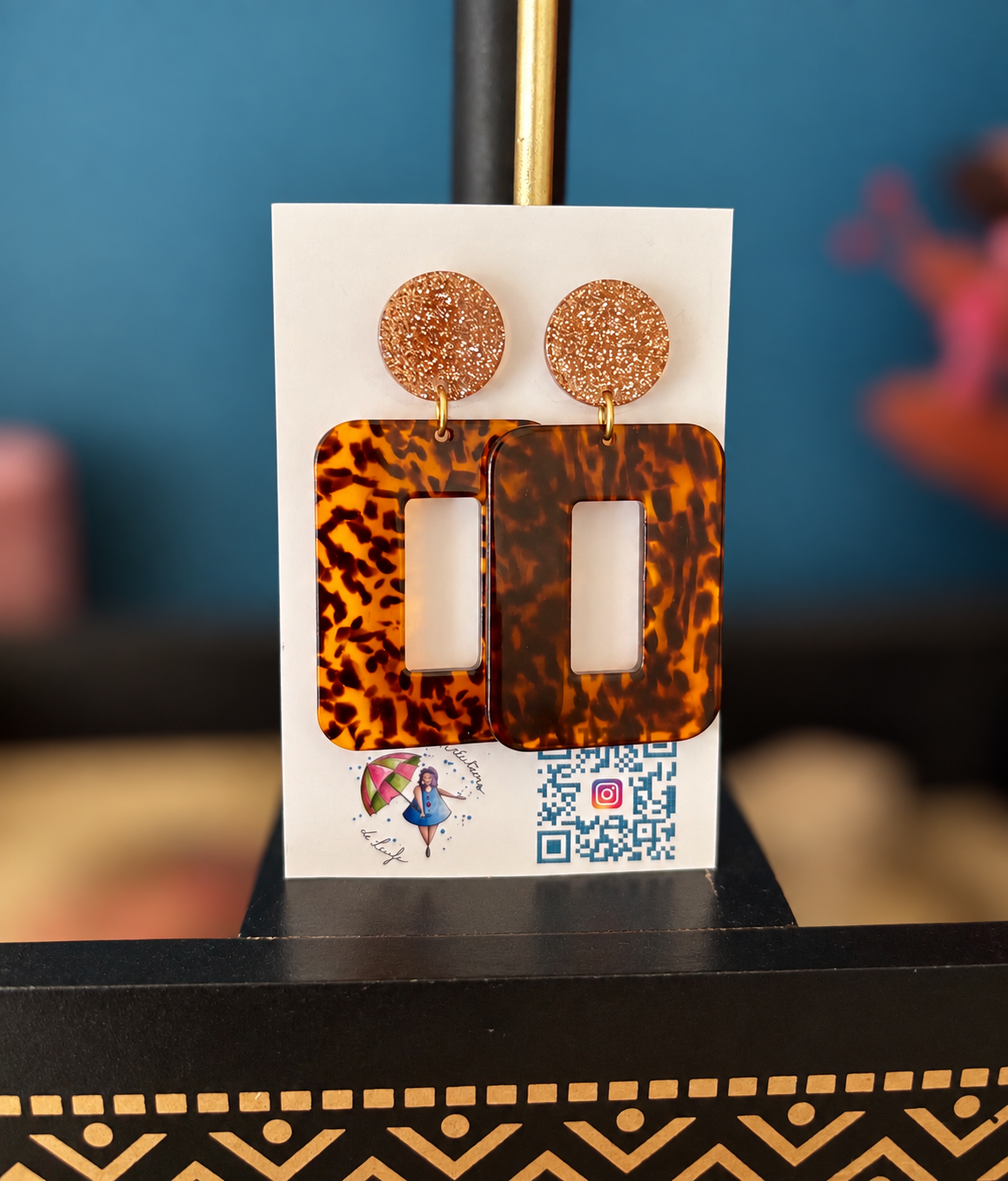 Boucles d’oreilles léopard paillettes