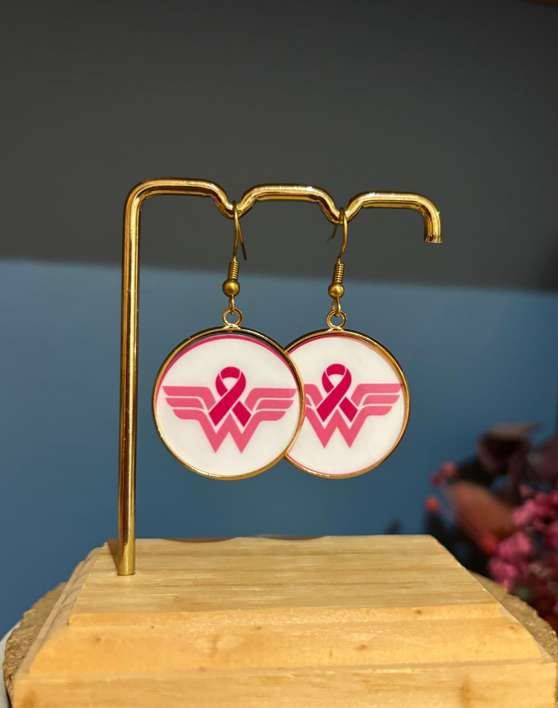 Boucles d’oreilles Octobre rose