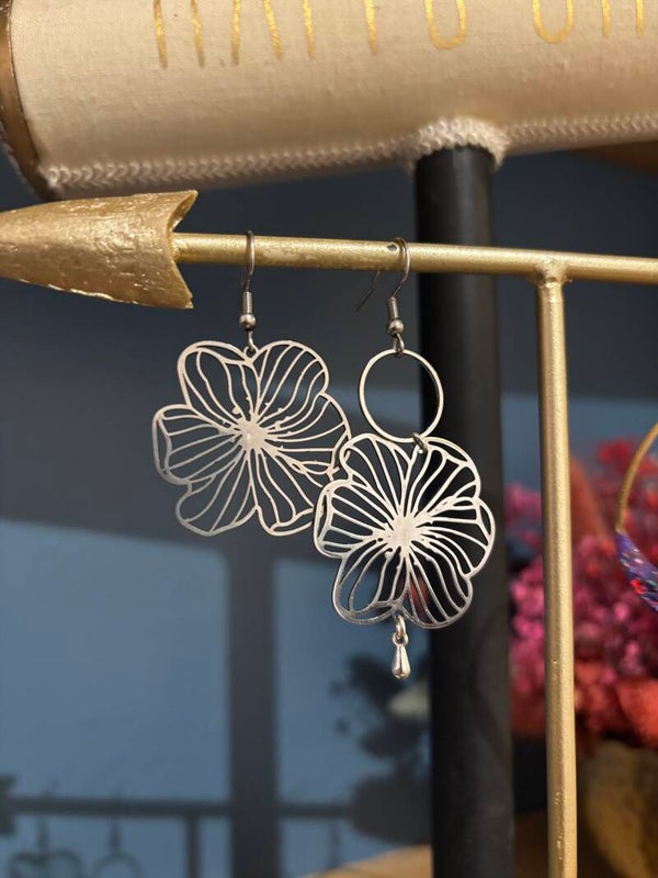 Boucles asymétriques argentées