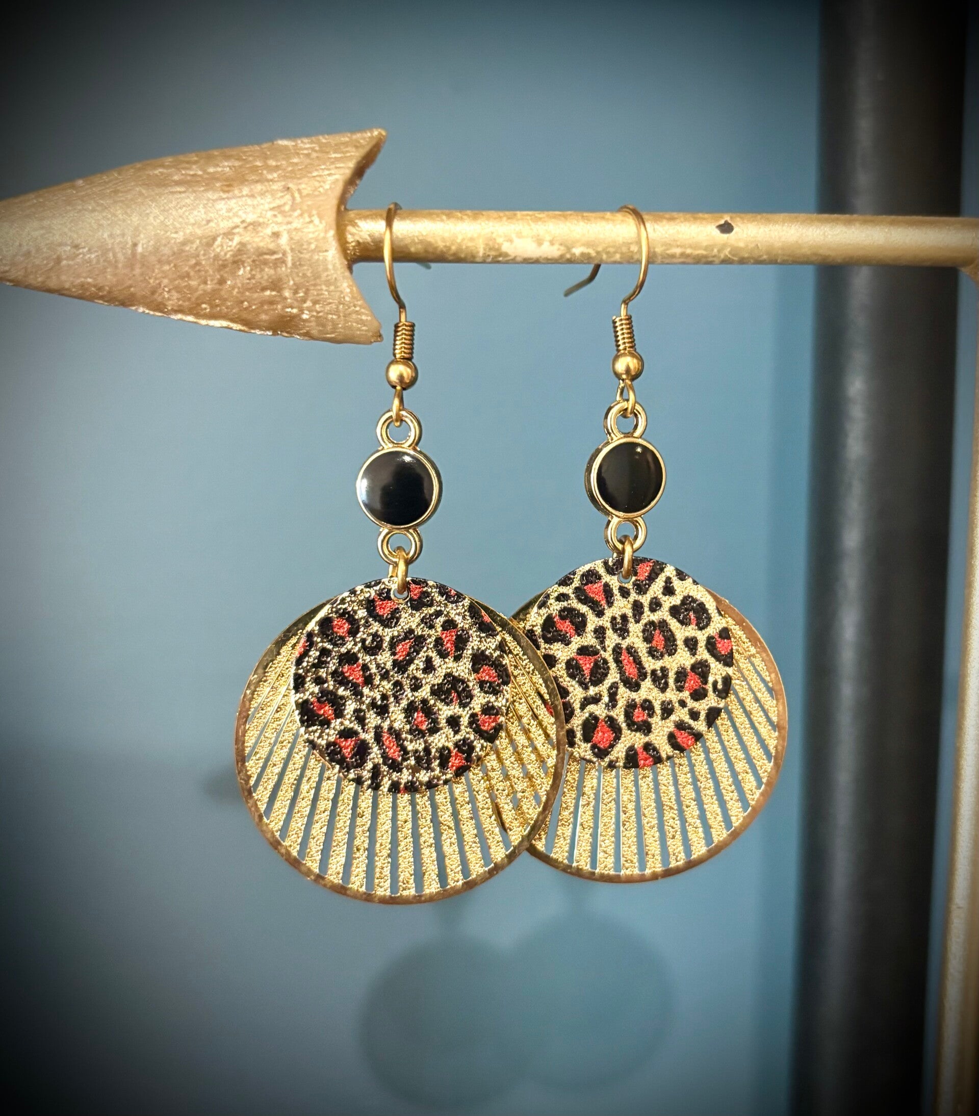 Boucles d’oreilles motif léopard