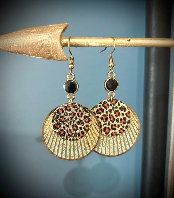 Boucles d’oreilles motif léopard