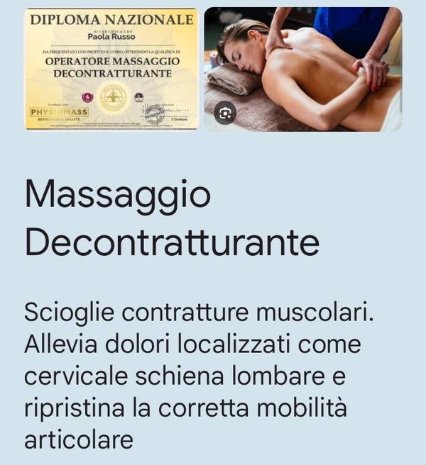 MASSAGGIO DECONTRATTURANTE 45 MIN.
