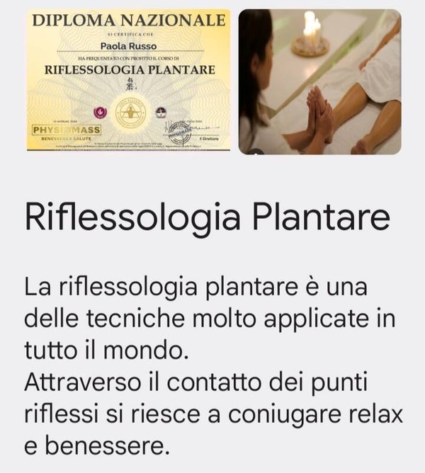 PACCHETTO 5 MASS. RIFLESSOLOGIA PLANTARE 30 MIN.