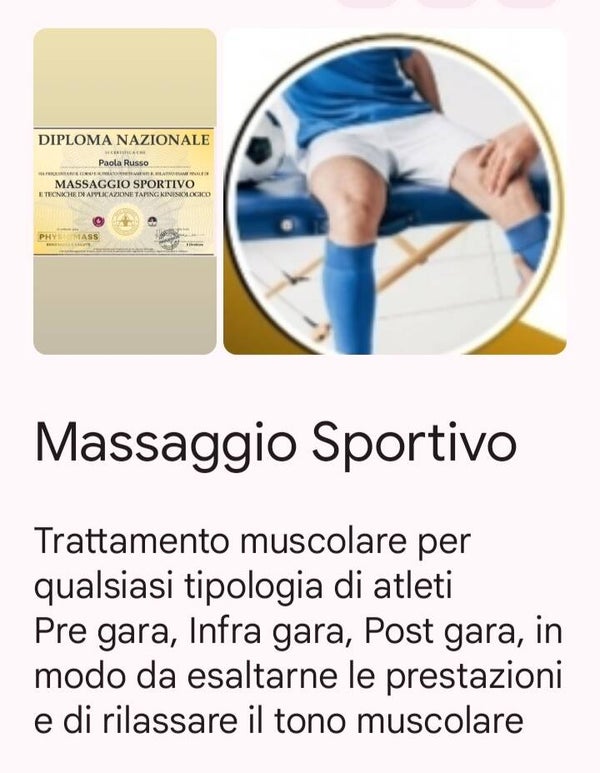 MASSAGGIO SPORTIVO POST-GARA GAMBE 60 MIN.