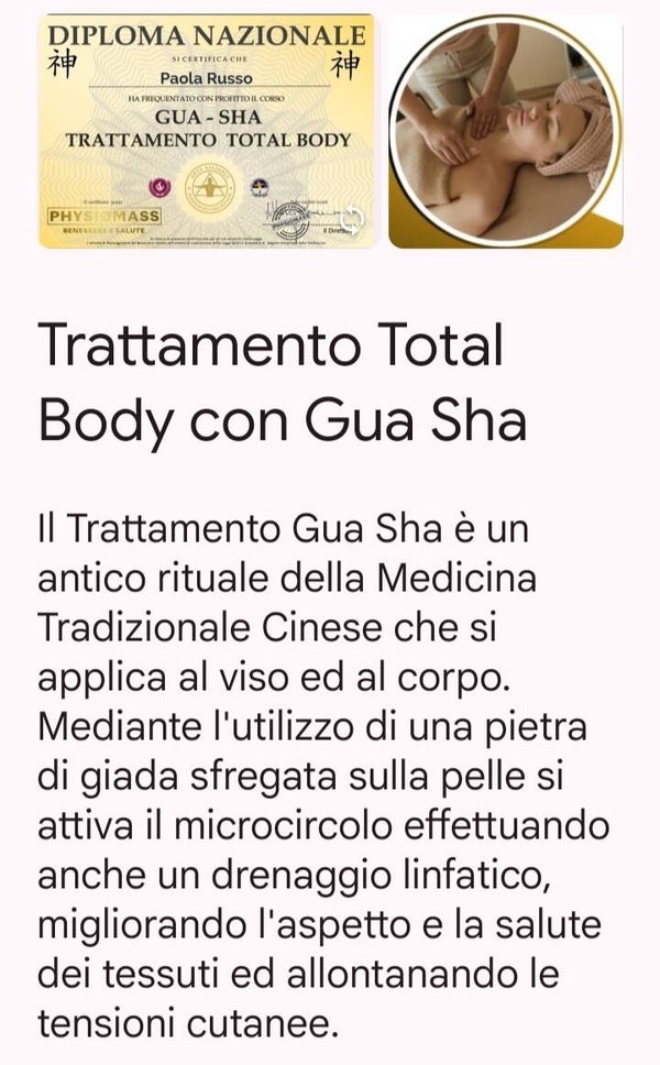 PACCHETTO 5 TRATTAMENTI GUA SHA TOTAL BODY 30 MIN