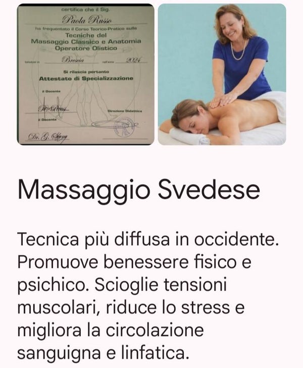 PACCHETTO  10  MASS. SVEDESE  30 MIN.
