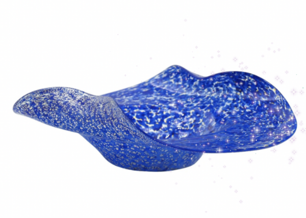 blue silver Murano Schmuckschale