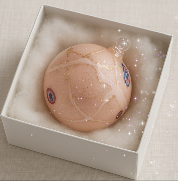 Blue Murano – Rose Gold Glimmer Christmas Ball