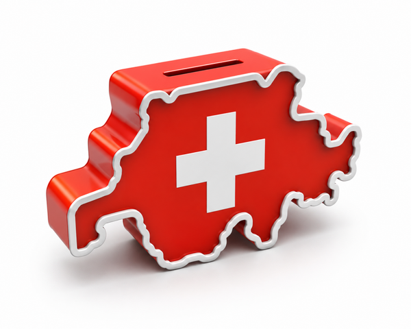 Schweiz spart – Spardose als Symbol für Finanzen und Vorsorge