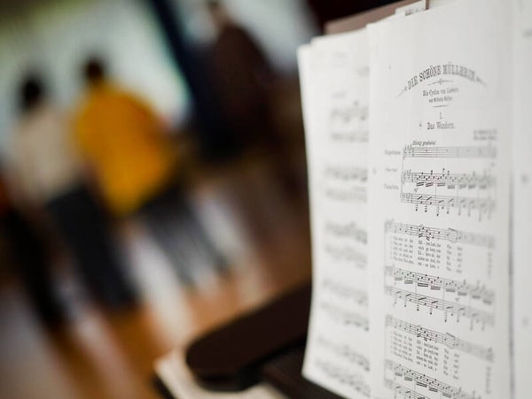 Chorprobe am Klavier