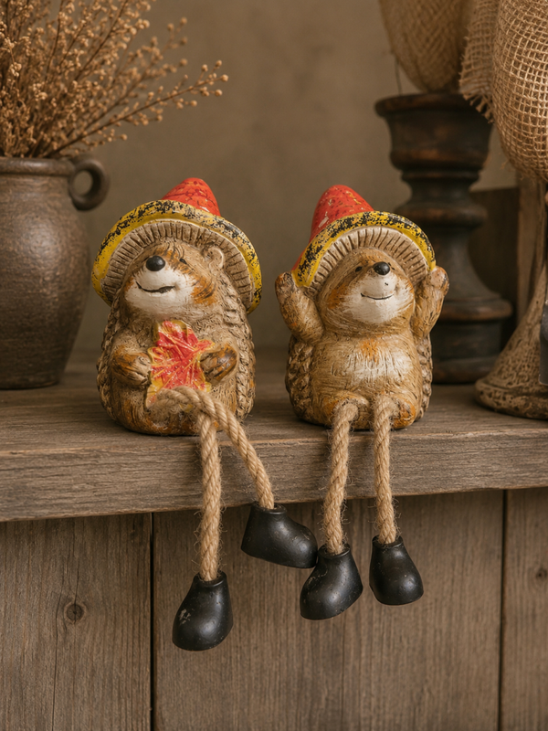 Decoratieve egeltjes met bungelbeentjes